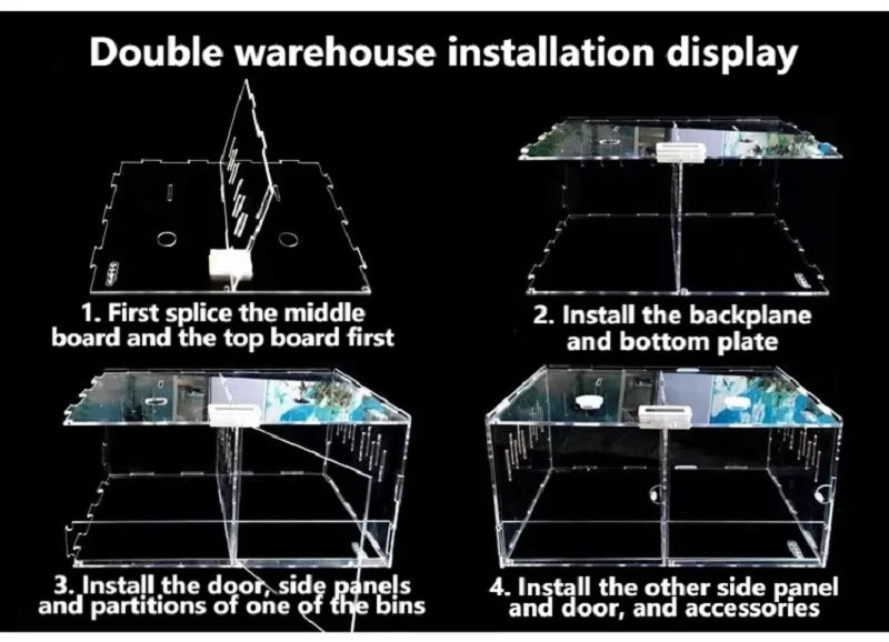 Wholesale Bulk Acrylic Reptile Container Magnetic Acrylic Reptile Cage Acrylic Reptile Breeding Box With Thermometer And Insect Breeding Box - Furbury
