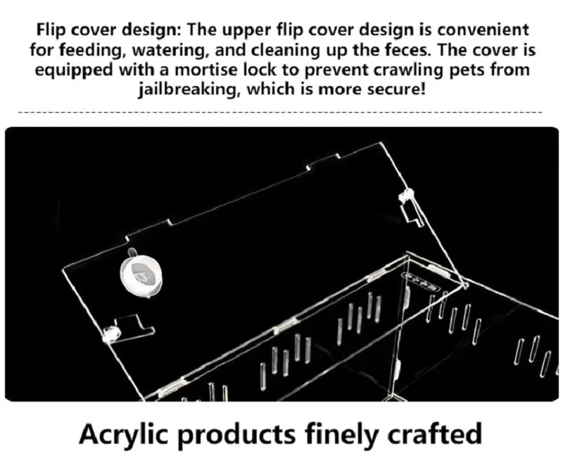 Wholesale Bulk Acrylic Reptile Container Magnetic Acrylic Reptile Cage Acrylic Reptile Breeding Box With Thermometer And Insect Breeding Box - Furbury