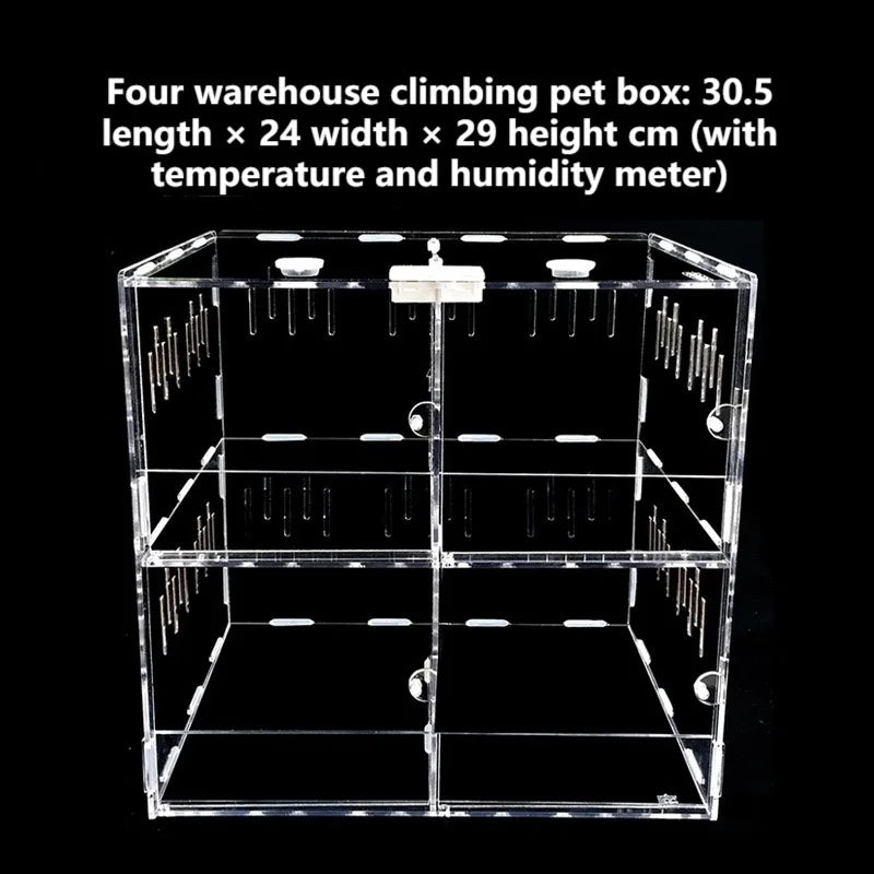Wholesale Bulk Acrylic Reptile Container Magnetic Acrylic Reptile Cage Acrylic Reptile Breeding Box With Thermometer And Insect Breeding Box - Furbury