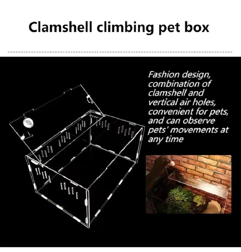 Wholesale Bulk Acrylic Reptile Container Magnetic Acrylic Reptile Cage Acrylic Reptile Breeding Box With Thermometer And Insect Breeding Box - Furbury