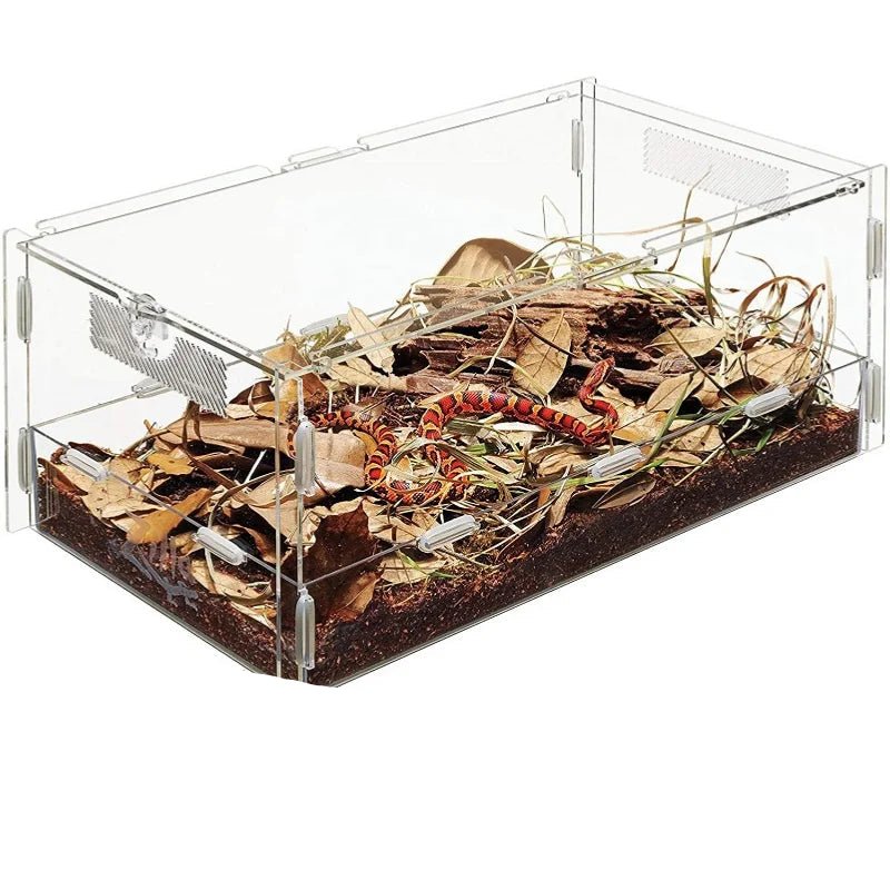 Wholesale Bulk Acrylic Reptile Container Magnetic Acrylic Reptile Cage Acrylic Reptile Breeding Box With Thermometer And Insect Breeding Box - Furbury