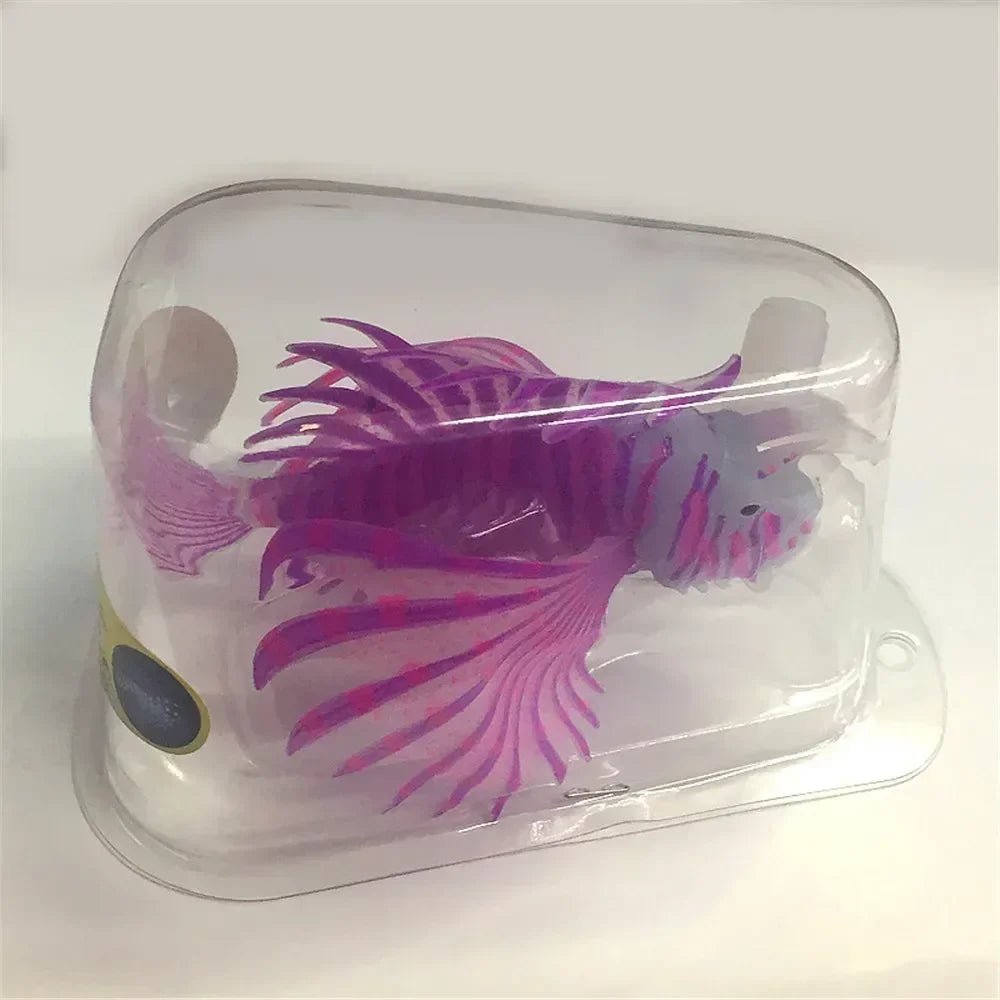 Wholesale Bulk Aquarium Artificial Luminous Lionfish Fish Tank Landscape Silicone Fake Fish Floating Glow In Dark Ornament Home Decoration - Furbury