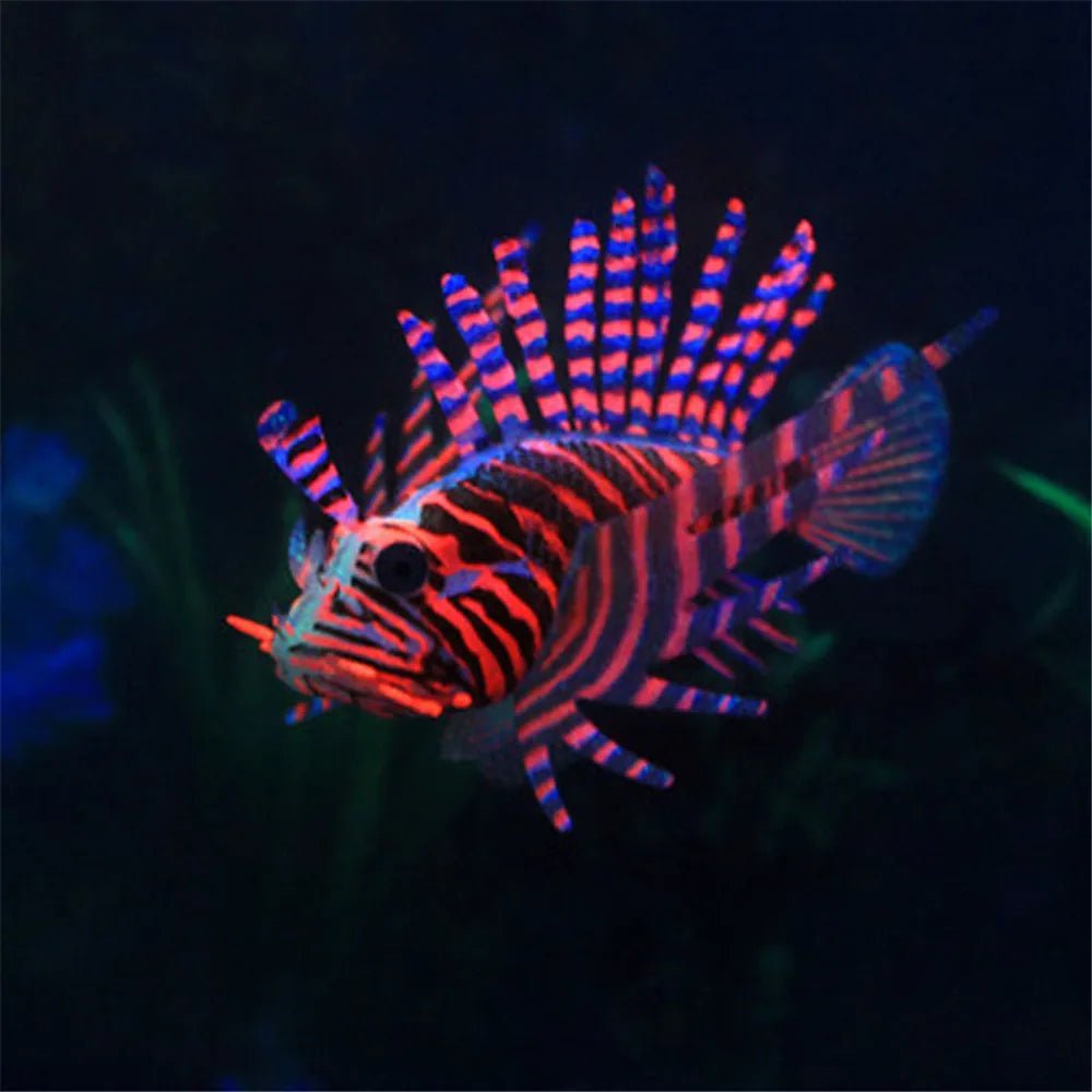 Wholesale Bulk Aquarium Artificial Luminous Lionfish Fish Tank Landscape Silicone Fake Fish Floating Glow In Dark Ornament Home Decoration - Furbury