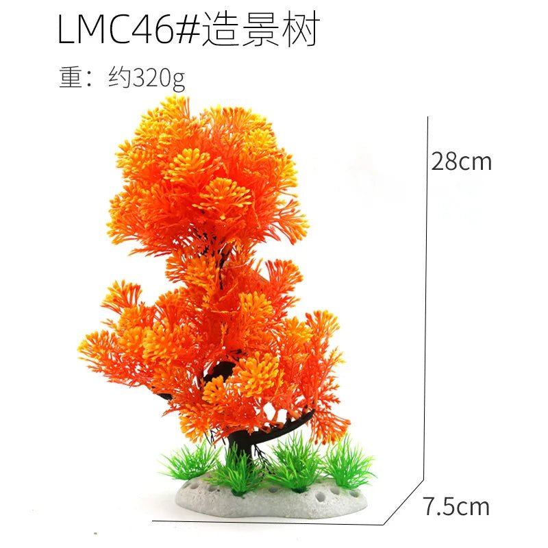 Wholesale Bulk Aquarium Ornaments Simulation Plants Fish Tank Landscaping Home Decorations Plastic Water Plants Flowers Trees Rocks Accessories - Furbury