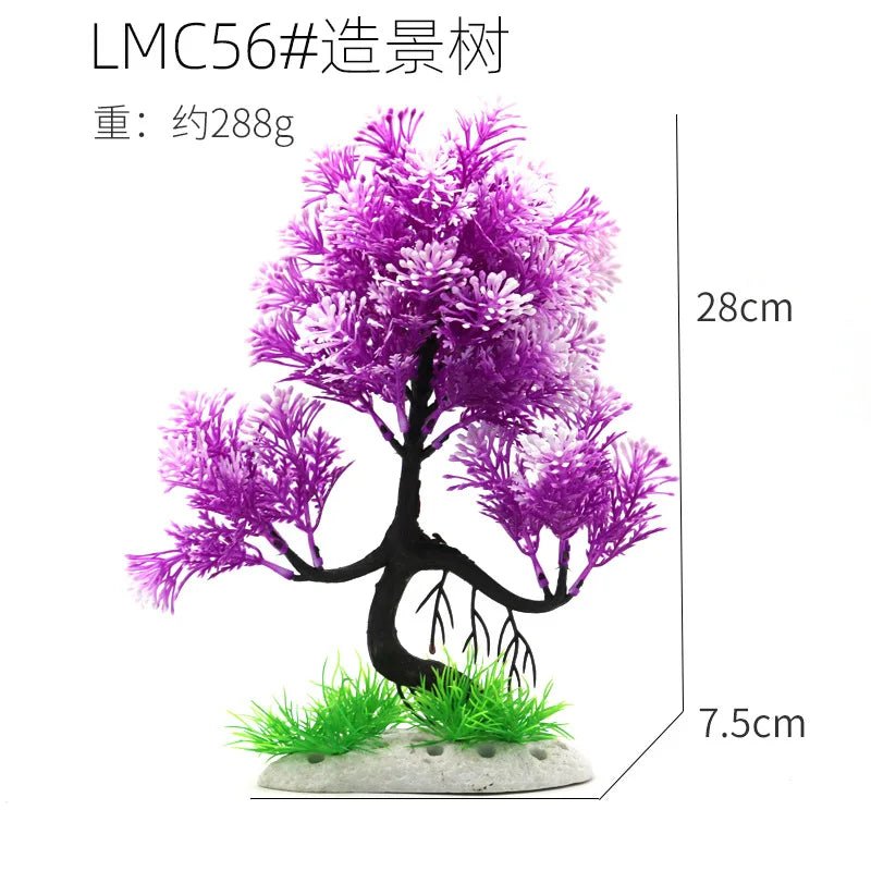 Wholesale Bulk Aquarium Ornaments Simulation Plants Fish Tank Landscaping Home Decorations Plastic Water Plants Flowers Trees Rocks Accessories - Furbury