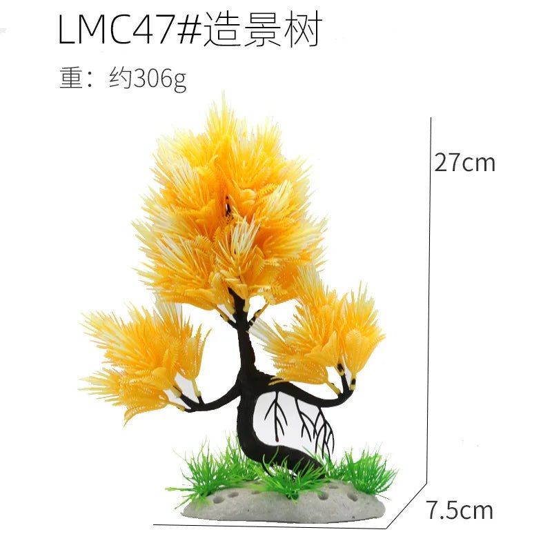 Wholesale Bulk Aquarium Ornaments Simulation Plants Fish Tank Landscaping Home Decorations Plastic Water Plants Flowers Trees Rocks Accessories - Furbury