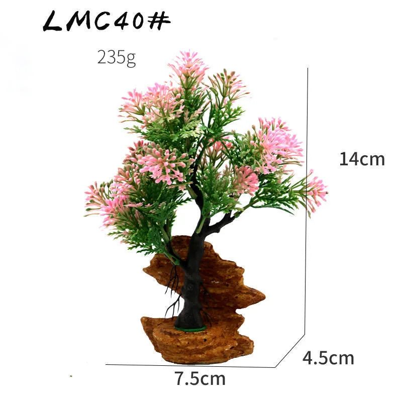 Wholesale Bulk Aquarium Ornaments Simulation Plants Fish Tank Landscaping Home Decorations Plastic Water Plants Flowers Trees Rocks Accessories - Furbury