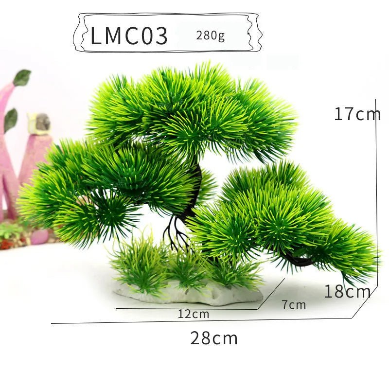 Wholesale Bulk Aquarium Ornaments Simulation Plants Fish Tank Landscaping Home Decorations Plastic Water Plants Flowers Trees Rocks Accessories - Furbury