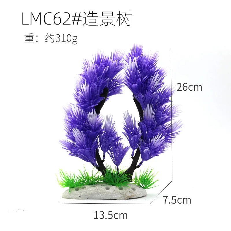 Wholesale Bulk Aquarium Ornaments Simulation Plants Fish Tank Landscaping Home Decorations Plastic Water Plants Flowers Trees Rocks Accessories - Furbury