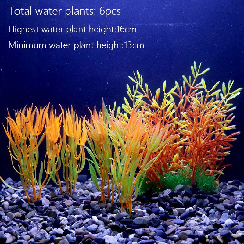 Wholesale Bulk Aquarium Plants Ornaments Plastic Simulation Artificial Water White Yellow Brown Red Grass Fish Tank Decoration Accessories - Furbury