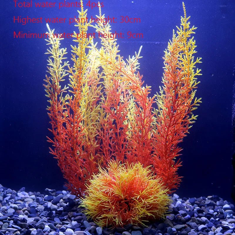 Wholesale Bulk Aquarium Plants Ornaments Plastic Simulation Artificial Water White Yellow Brown Red Grass Fish Tank Decoration Accessories - Furbury