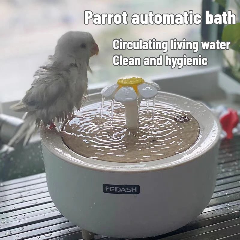 Wholesale Bulk Auto Circulating 2 - in - 1 Parrot Bath & Pet Water Fountain, Drip - Free Design for Small Pets, USB Powered - Furbury