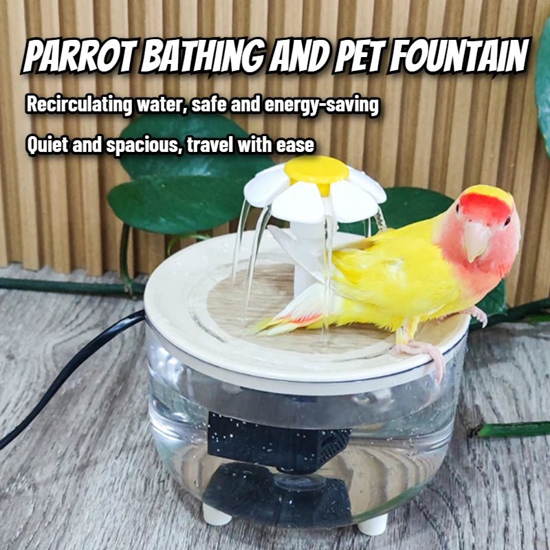Wholesale Bulk Auto Circulating 2 - in - 1 Parrot Bath & Pet Water Fountain, Drip - Free Design for Small Pets, USB Powered - Furbury