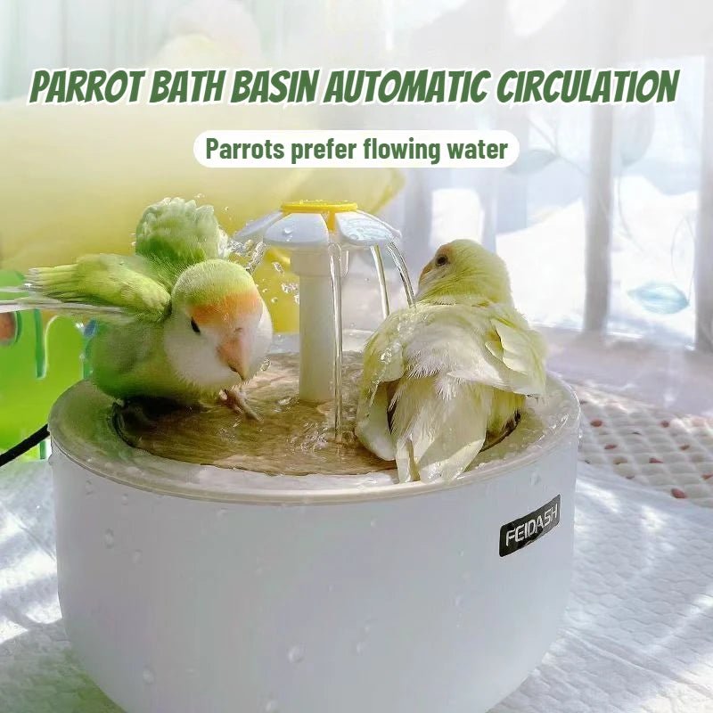 Wholesale Bulk Auto Circulating 2 - in - 1 Parrot Bath & Pet Water Fountain, Drip - Free Design for Small Pets, USB Powered - Furbury