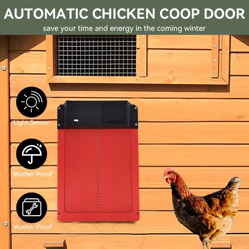 Wholesale Bulk Automatic Chicken Coop Door Opener Battery Powered Light Sense Control Waterproof Pet Flap Accessories Upgrade ABS House Gate - Furbury