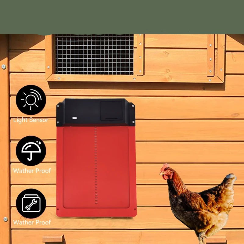 Wholesale Bulk Automatic Chicken Coop Door Opener Battery Powered Light Sense Control Waterproof Pet Flap Accessories Upgrade ABS House Gate - Furbury