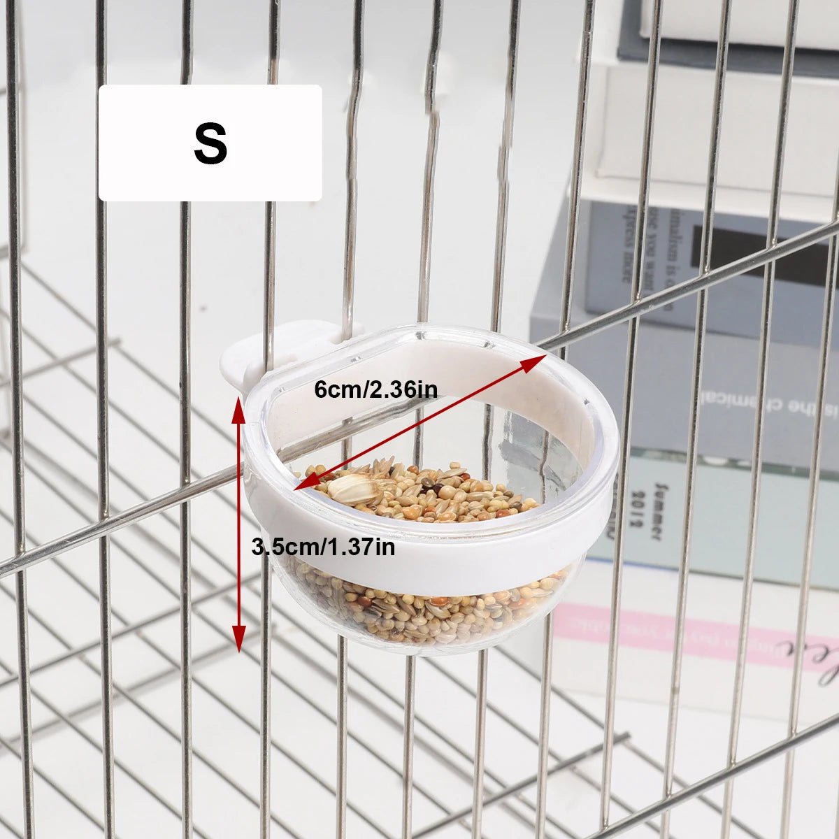 Wholesale Bulk Bird Feeding Bowl Detachable Transparent Bowl Plastic Food Cup For Cage Convenient Hanging Seed Water Feeder for Parrots - Furbury