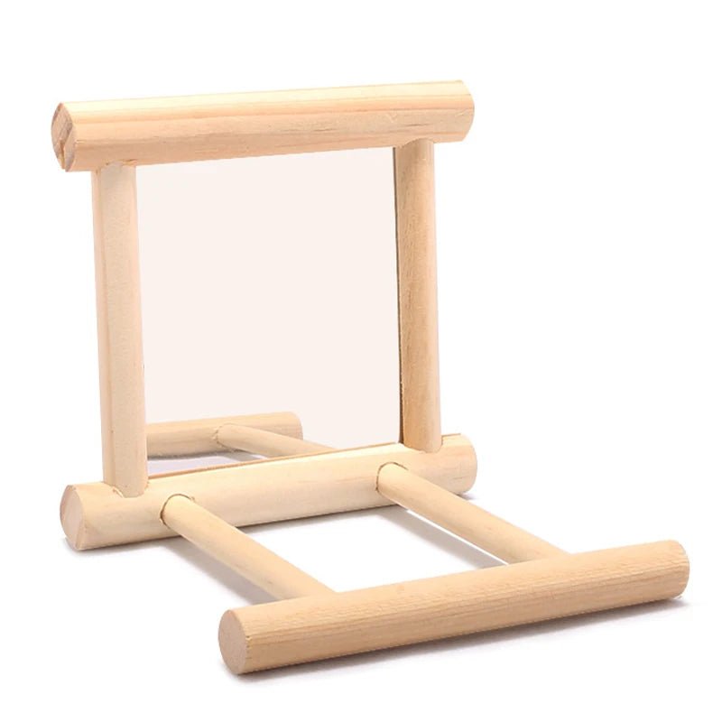 Wholesale Bulk Bird Mirror Wooden Interactive Play Toy With Perch For Small Parrot Budgies Parakeet Cockatiel Conure Lovebird Cage Accessories - Furbury
