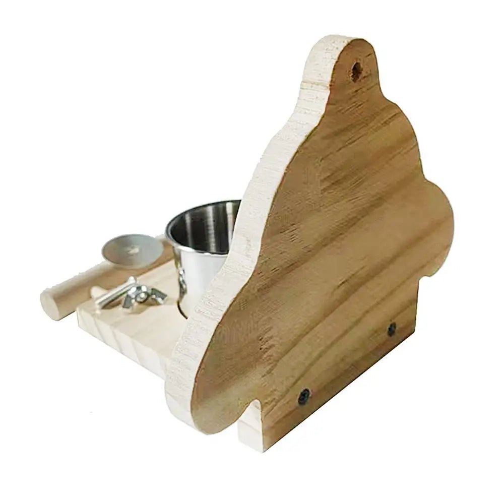 Wholesale Bulk Bird Perches For Parrots Parakeet Standing Branch Bird Parrot Perch With Mirror And Feeding Cups Cage Play Toy For Lovebird - Furbury