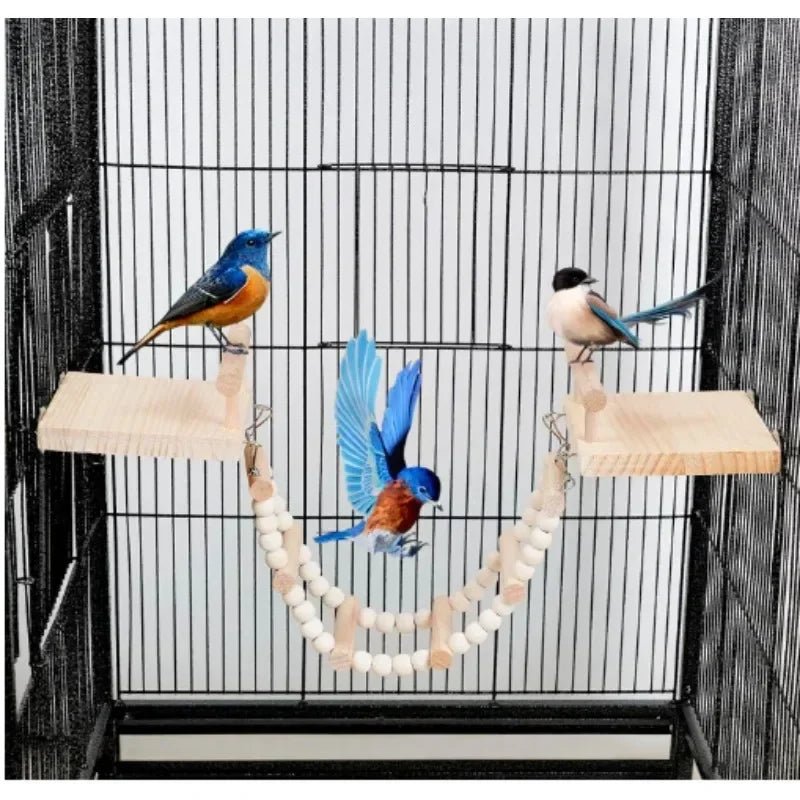 Wholesale Bulk Bird Toy Hamster Toy Little Pet Springboard Combination Toy Parrot Climbing Ladder Springboard Ladder Swing Parrot Toys - Furbury