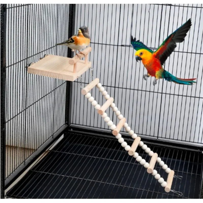 Wholesale Bulk Bird Toy Hamster Toy Little Pet Springboard Combination Toy Parrot Climbing Ladder Springboard Ladder Swing Parrot Toys - Furbury