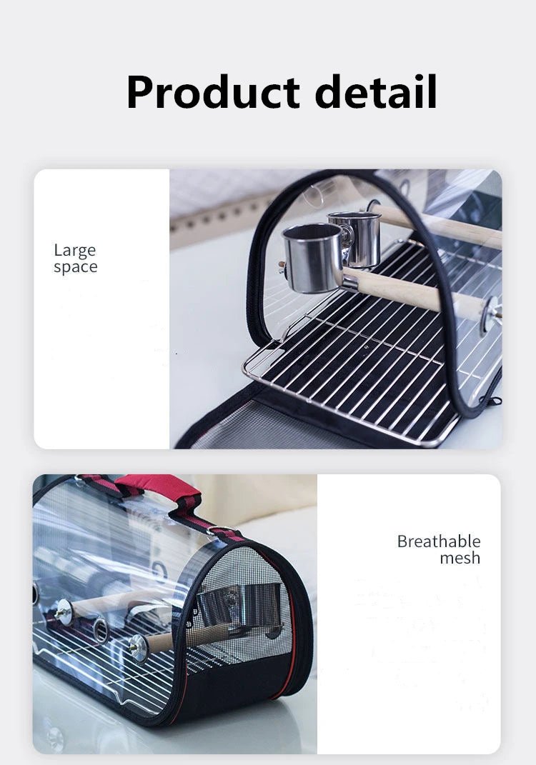 Wholesale Bulk Bird Transport Cage Bird Travel Carrier with Perch Breathable Space Parrot Go Out Backpack Multi - functional Bird bag Outdoor - Furbury