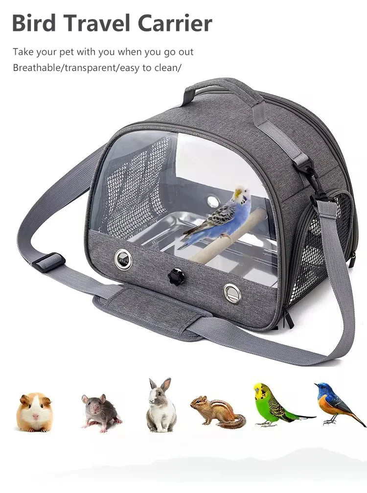 Wholesale Bulk Bird Travel Carrier Portable Transport Bird Cage With Stainless Steel Tray Small Pet Multi - functional Parrot Bird Bag Outdoor - Furbury