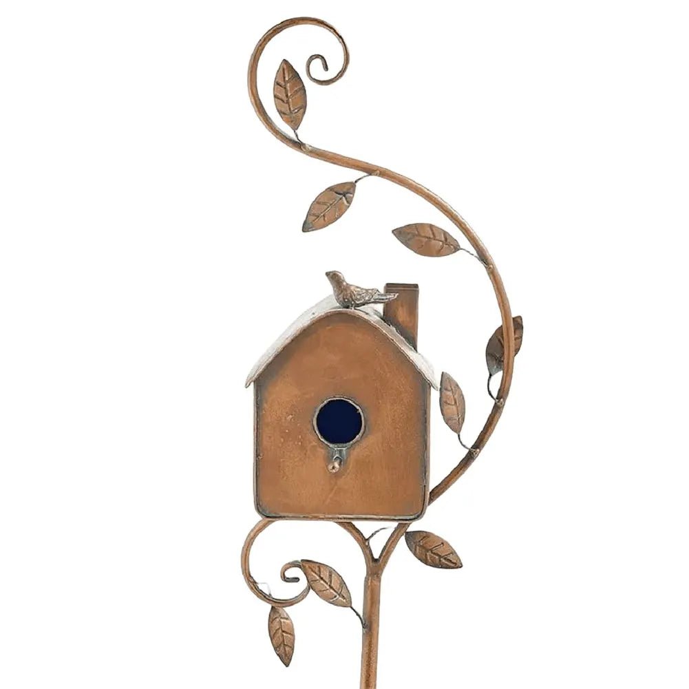 Wholesale Bulk Birdhouse Garden Stakes Outdoor Decor Metal Bird House Art Crafts Bird Feeders Miniatures for Outdoor Garden Decorations - Furbury