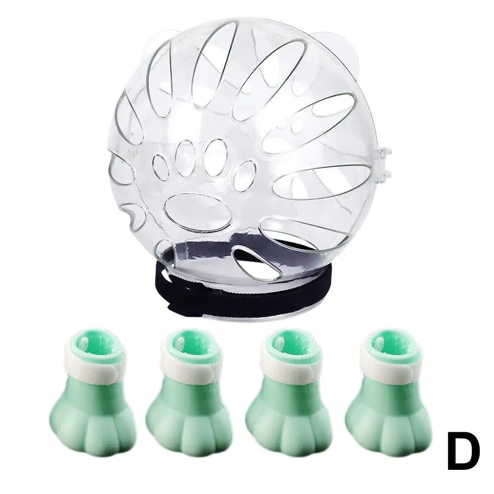 Wholesale Bulk Cat Muzzle Boots Set Anti Bite Breathable Space Hood Clear Cats Helmet With Paw Cover Portable Astronaut Helmet For Grooming  - Furbury