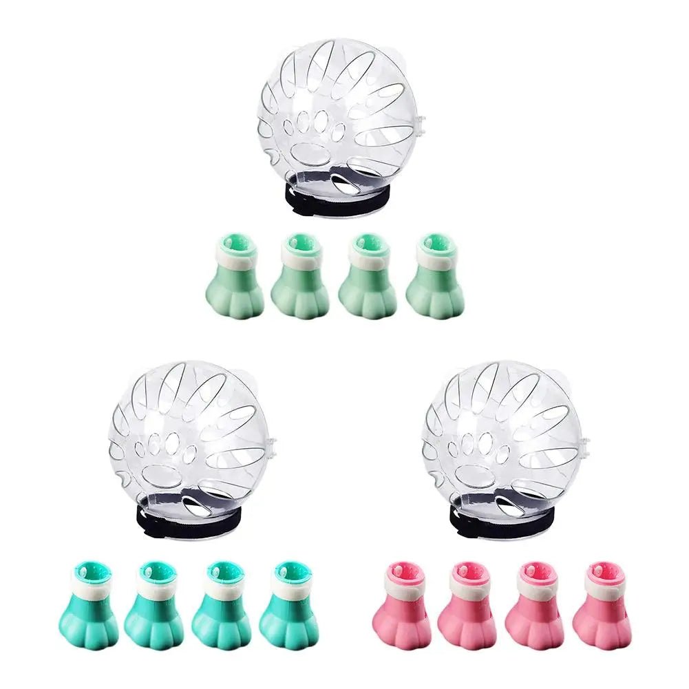 Wholesale Bulk Cat Muzzle Boots Set Anti Bite Breathable Space Hood Clear Cats Helmet With Paw Cover Portable Astronaut Helmet For Grooming  - Furbury