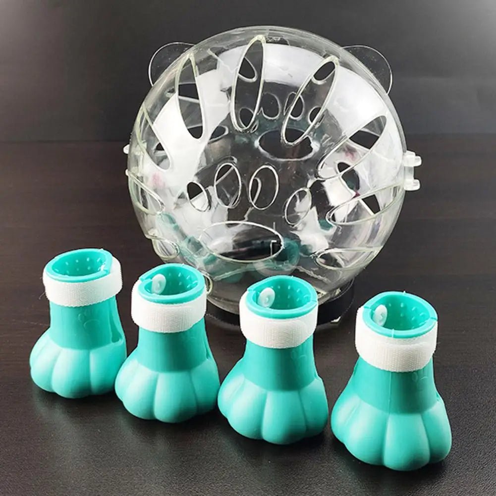 Wholesale Bulk Cat Muzzle Boots Set Anti Bite Breathable Space Hood Clear Cats Helmet With Paw Cover Portable Astronaut Helmet For Grooming  - Furbury
