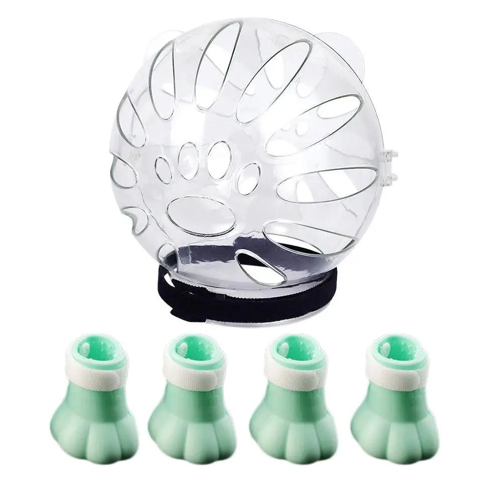 Wholesale Bulk Cat Muzzle Boots Set Anti Bite Breathable Space Hood Clear Cats Helmet With Paw Cover Portable Astronaut Helmet For Grooming  - Furbury