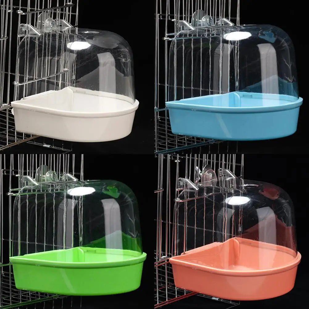 Wholesale Bulk Clear Hanging Bird Bath for Cage Parakeet Bird Cage Accessories Parrots Bathtub Bath Shower Cage for Canary Budgerigar Cockatiel - Furbury