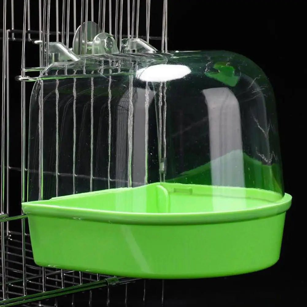 Wholesale Bulk Clear Hanging Bird Bath for Cage Parakeet Bird Cage Accessories Parrots Bathtub Bath Shower Cage for Canary Budgerigar Cockatiel - Furbury