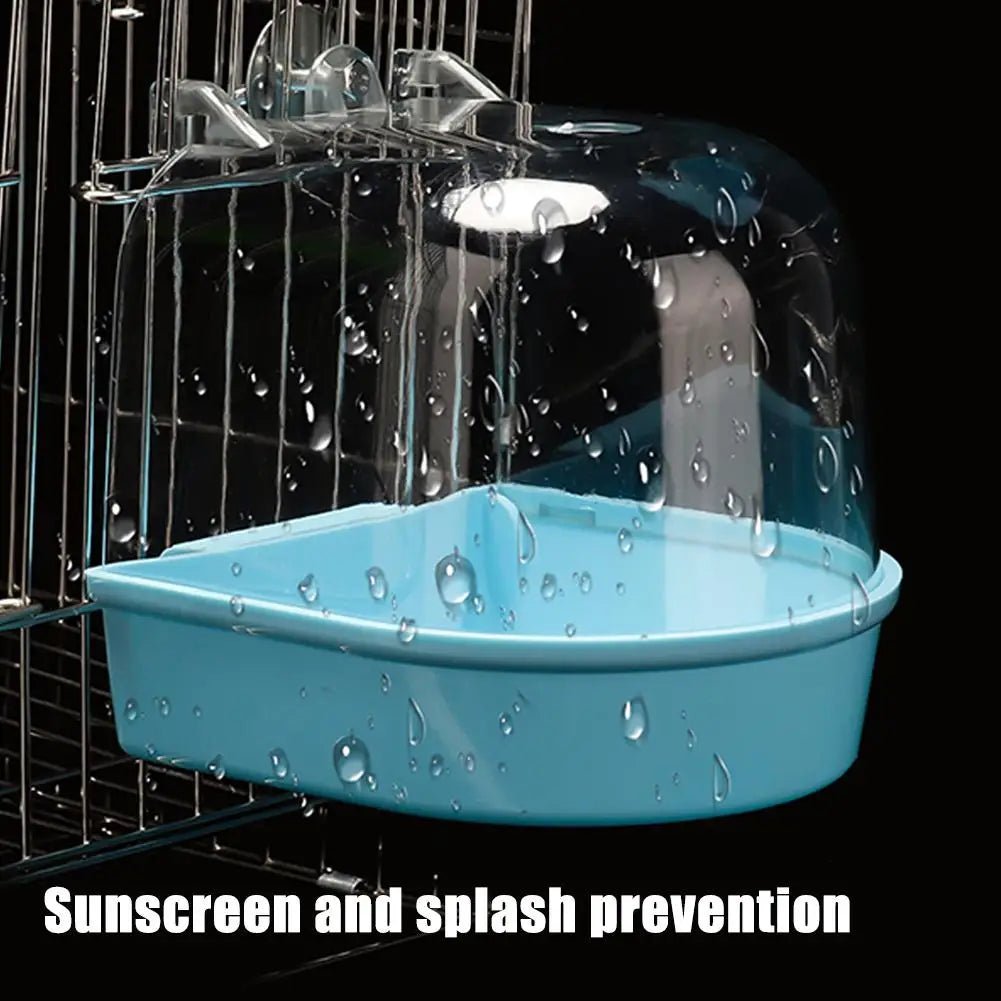 Wholesale Bulk Clear Hanging Bird Bath for Cage Parakeet Bird Cage Accessories Parrots Bathtub Bath Shower Cage for Canary Budgerigar Cockatiel - Furbury