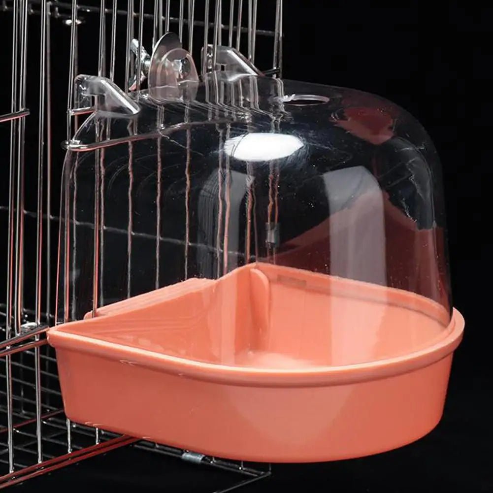 Wholesale Bulk Clear Hanging Bird Bath for Cage Parakeet Bird Cage Accessories Parrots Bathtub Bath Shower Cage for Canary Budgerigar Cockatiel - Furbury