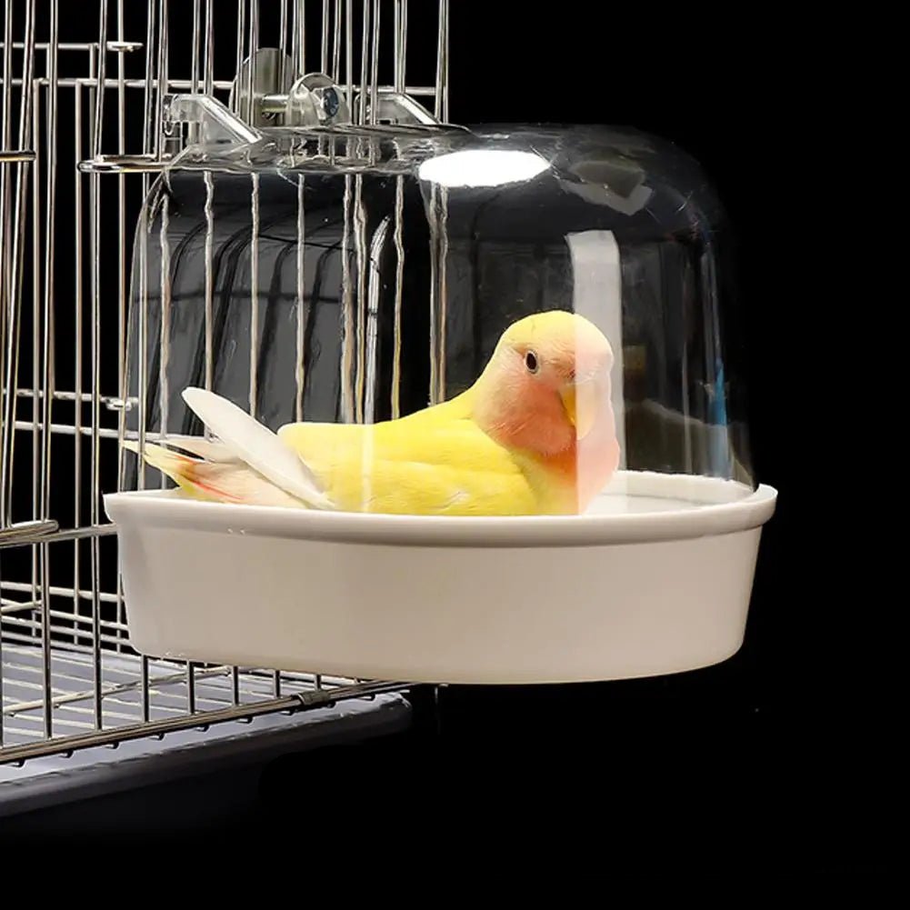 Wholesale Bulk Clear Hanging Bird Bath for Cage Parakeet Bird Cage Accessories Parrots Bathtub Bath Shower Cage for Canary Budgerigar Cockatiel - Furbury