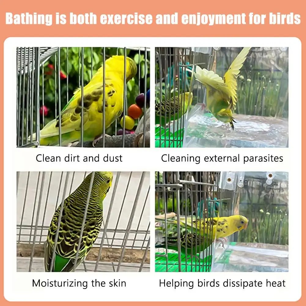 Wholesale Bulk Clear Hanging Bird Bath for Cage Parakeet Bird Cage Accessories Parrots Bathtub Bath Shower Cage for Canary Budgerigar Cockatiel - Furbury