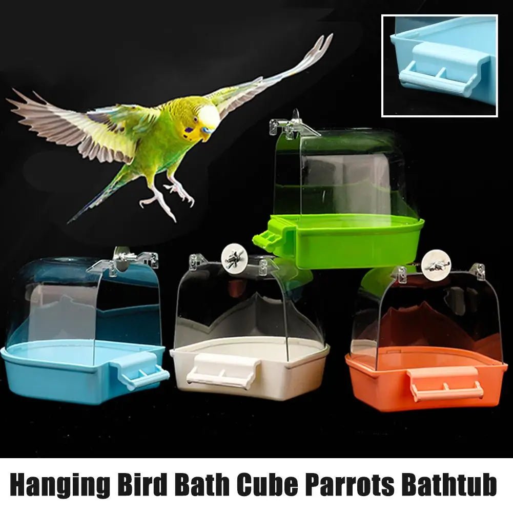 Wholesale Bulk Clear Hanging Bird Bath for Cage Parakeet Bird Cage Accessories Parrots Bathtub Bath Shower Cage for Canary Budgerigar Cockatiel - Furbury