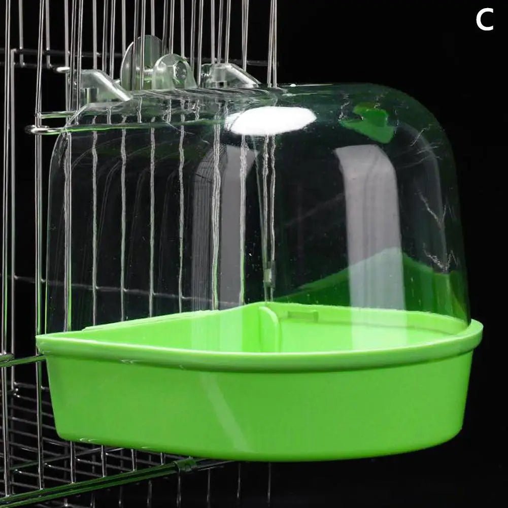 Wholesale Bulk Clear Hanging Bird Bath for Cage Parakeet Bird Cage Accessories Parrots Bathtub Bath Shower Cage for Canary Budgerigar Cockatiel - Furbury