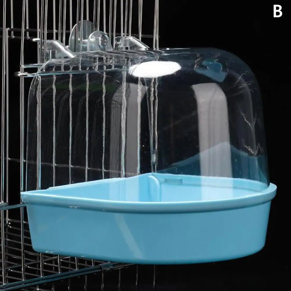 Wholesale Bulk Clear Hanging Bird Bath for Cage Parakeet Bird Cage Accessories Parrots Bathtub Bath Shower Cage for Canary Budgerigar Cockatiel - Furbury