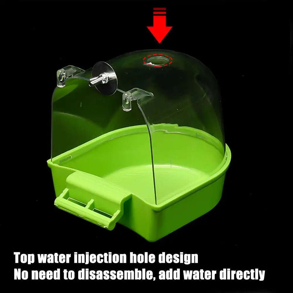 Wholesale Bulk Clear Hanging Bird Bath for Cage Parakeet Bird Cage Accessories Parrots Bathtub Bath Shower Cage for Canary Budgerigar Cockatiel - Furbury