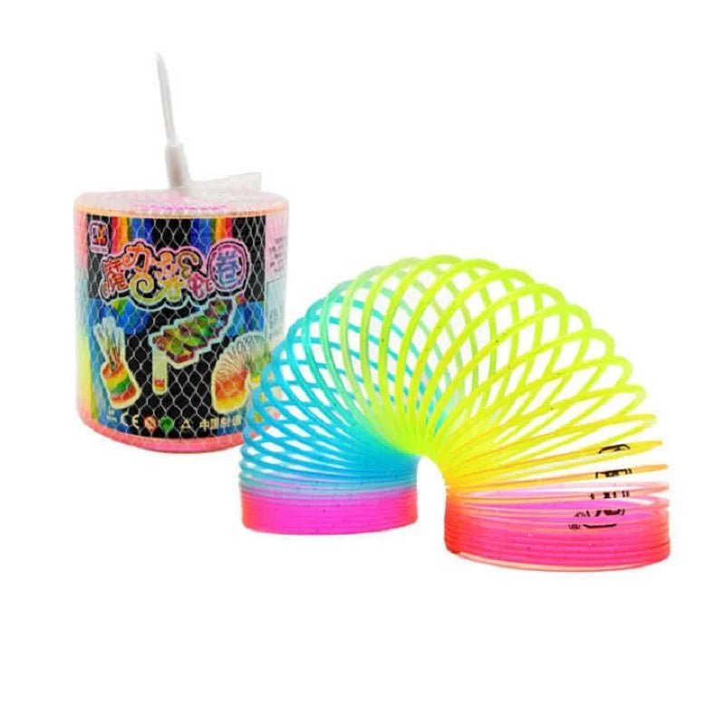 Wholesale Bulk Color Rainbow Circle Funny Magic Toys Early Development Educational Folding Plastic Spring Coil Children's Creative Magical Toys - Furbury