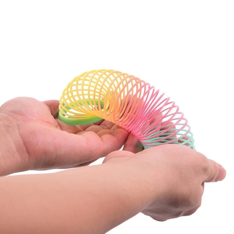 Wholesale Bulk Color Rainbow Circle Funny Magic Toys Early Development Educational Folding Plastic Spring Coil Children's Creative Magical Toys - Furbury