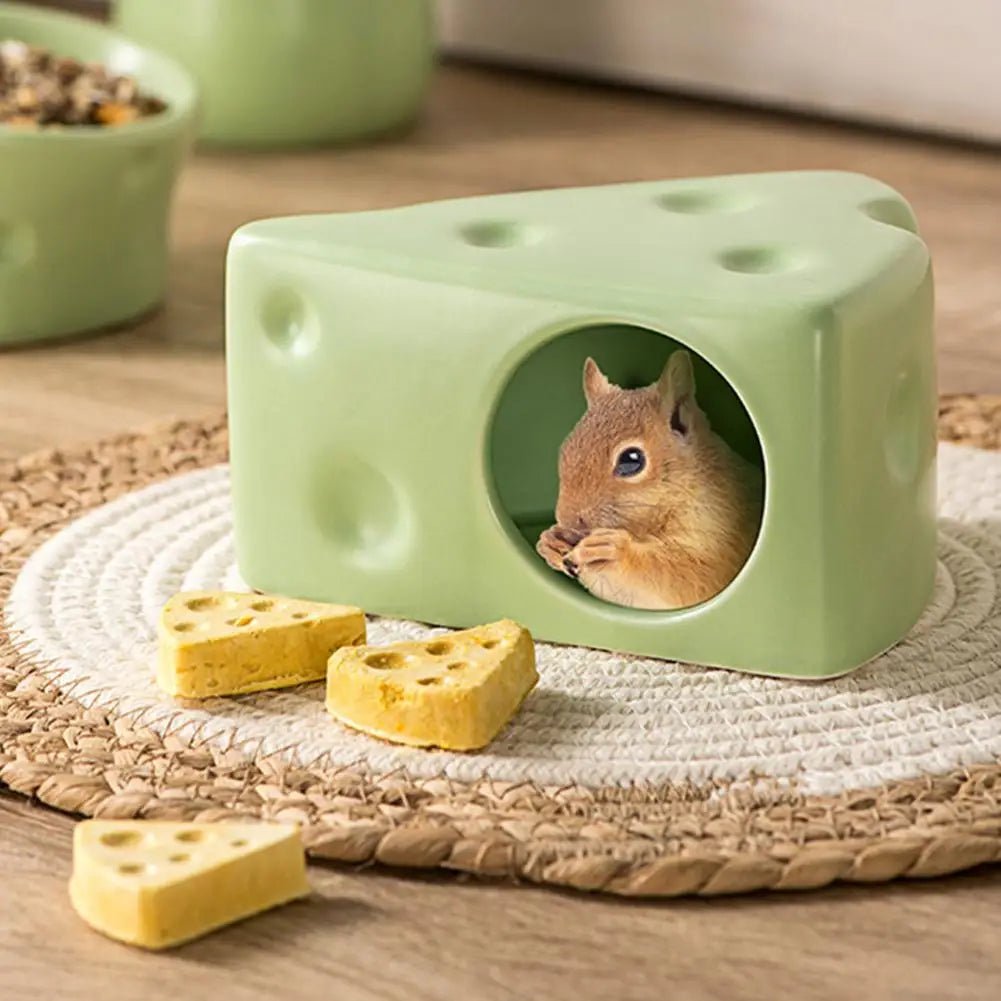 Wholesale Bulk Creative Cheese - Shaped Ceramics Hamster House Hideout - Cute Hamster Bed, Landscape Product To Keep Your Hamster Cool - Furbury