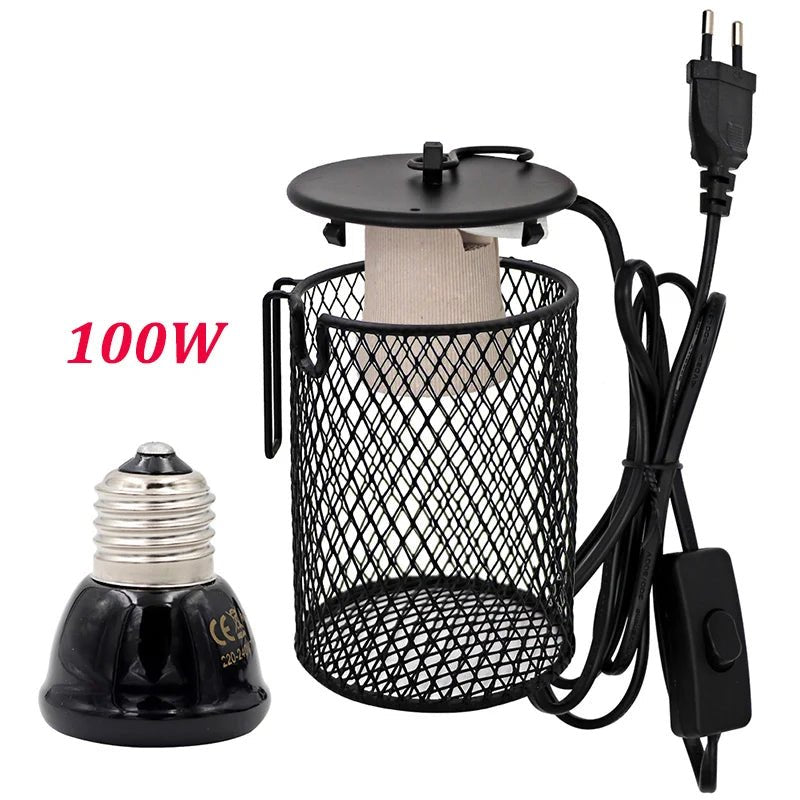 Wholesale Bulk E27 Pet Heating Lamp for Turtle Snake lizard Infrared Ceramic Emitter Heat Light 50W/75W/100W Reptile Lamp Reptile Light EU Plug - Furbury