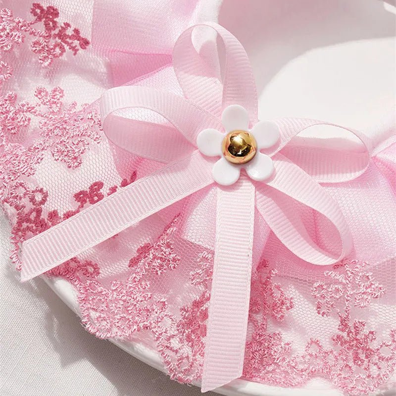 Wholesale Bulk Fashion Bowknot Pet Collar Cute Lace Mesh Embroidery Pet Bib Burp Cloth Lovely Dog Cat Necklace Neck Strap For Small Medium Dog - Furbury