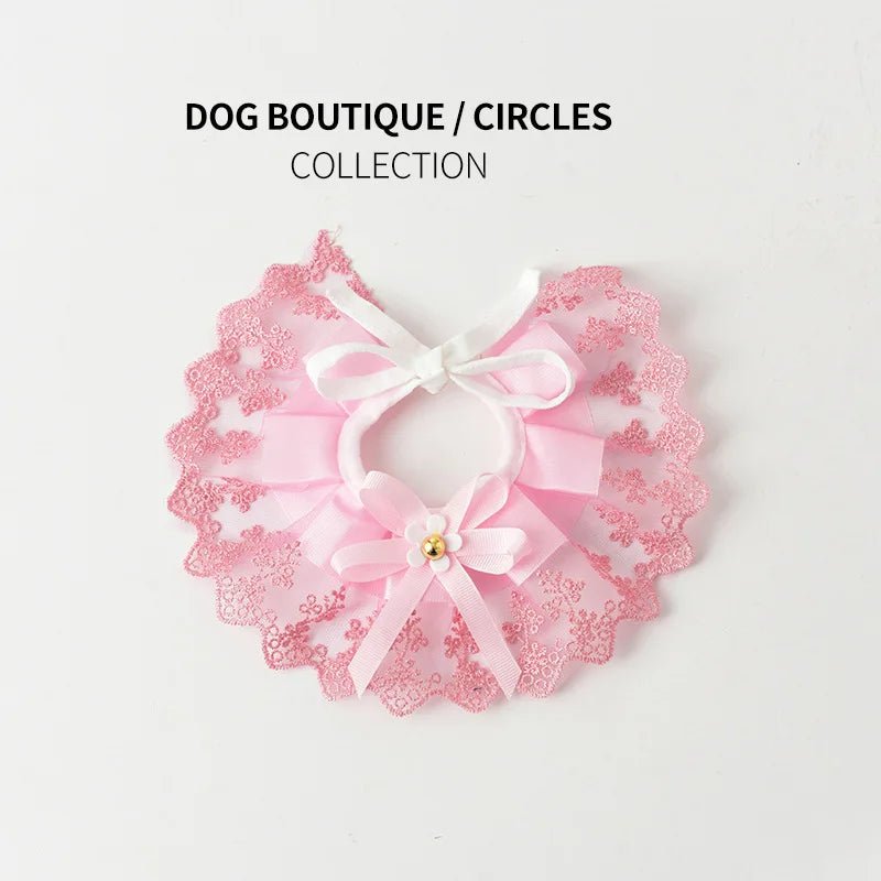 Wholesale Bulk Fashion Bowknot Pet Collar Cute Lace Mesh Embroidery Pet Bib Burp Cloth Lovely Dog Cat Necklace Neck Strap For Small Medium Dog - Furbury