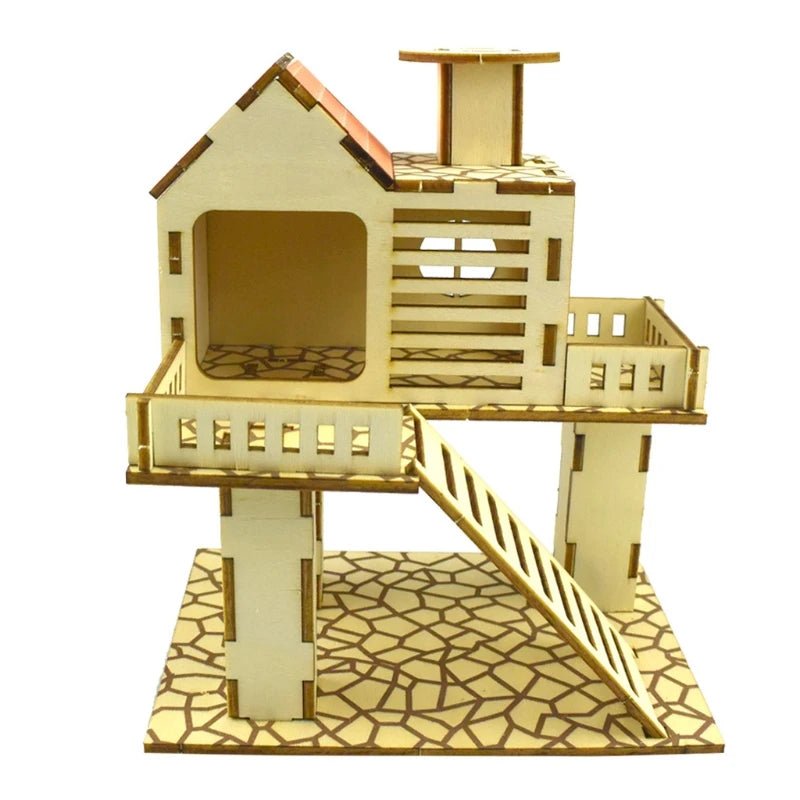 Wholesale Bulk Hamster Wooden Villa House Climbing Toy Hideout Nesting Habitat for Chinchillas Guinea Pigs Small Animals 5 Styles Dropshipping - Furbury
