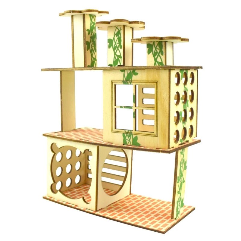 Wholesale Bulk Hamster Wooden Villa House Climbing Toy Hideout Nesting Habitat for Chinchillas Guinea Pigs Small Animals 5 Styles Dropshipping - Furbury